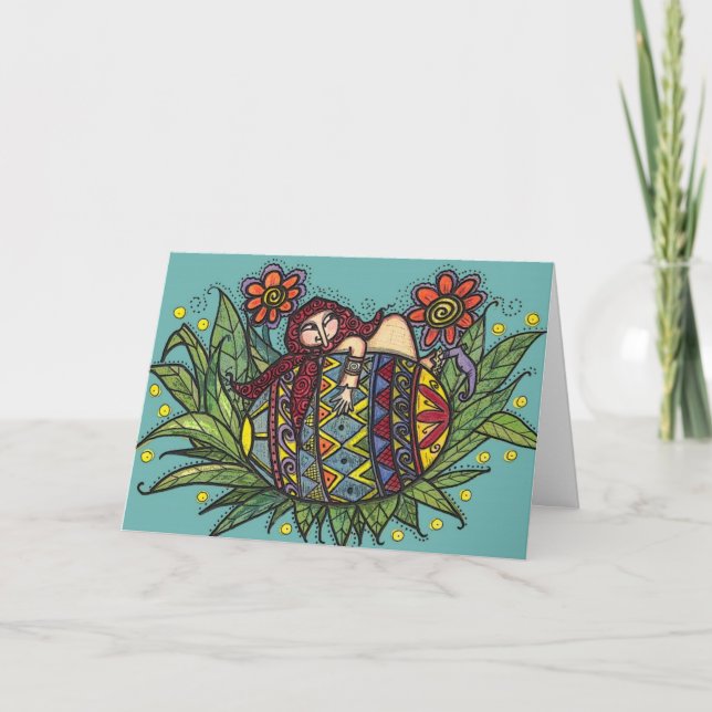 Vänta på din Pysanka Ukrainas folkkonst Helgkort (Framsida)