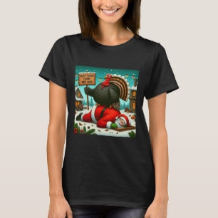 Vänta på din Tjock-pojke Turkiet Santa Funny Thank T Shirt