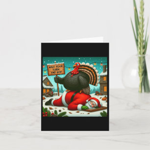 Vänta på din tur feta pojken Turkiet Tomte Rolig T Kort