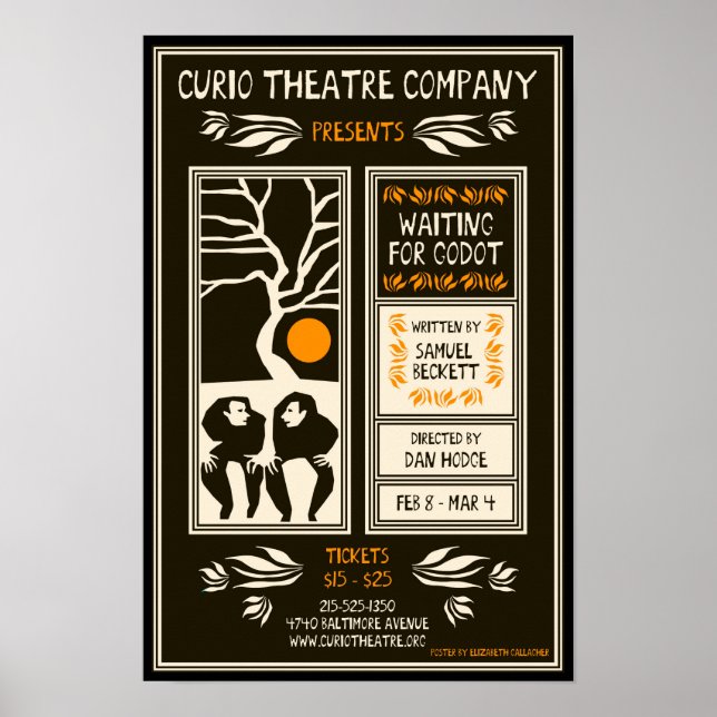 VÄNTA PÅ GODOT ~ Poster av Elizabeth Gallagher (Framsidan)