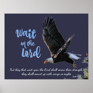 Vänta på Herren, Eagles Bible Verse Poster