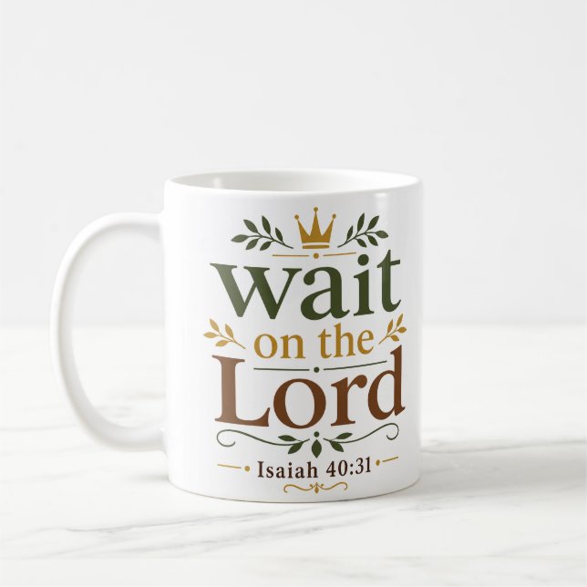 Vänta på Herren Kristet morgonandakt Kaffemugg (Vänster)