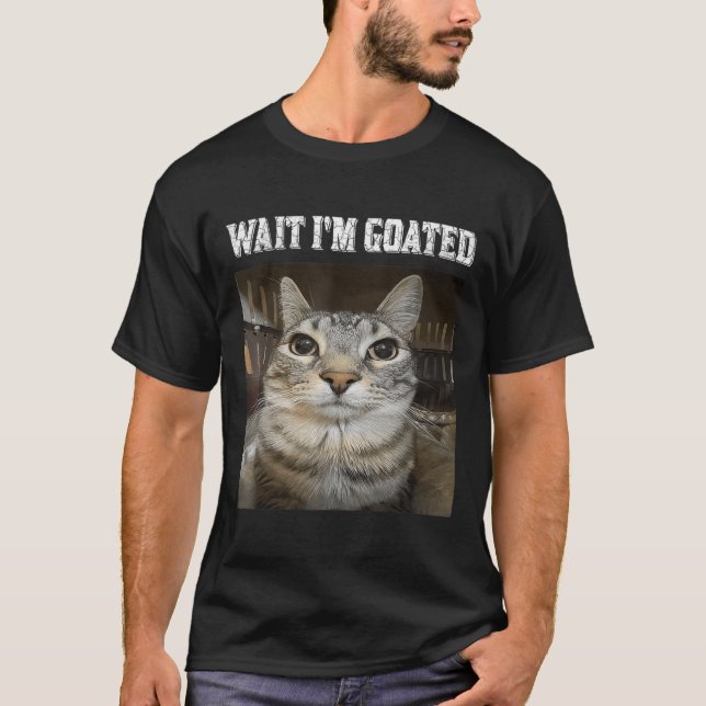 Vänta på Im-behandlad Kat Humor-medlem T Shirt (Framsida)