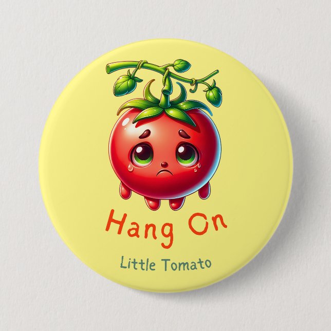Vänta på Little Tomato T-Shirt, Tomato Älskare Gif Knapp (Framsida)