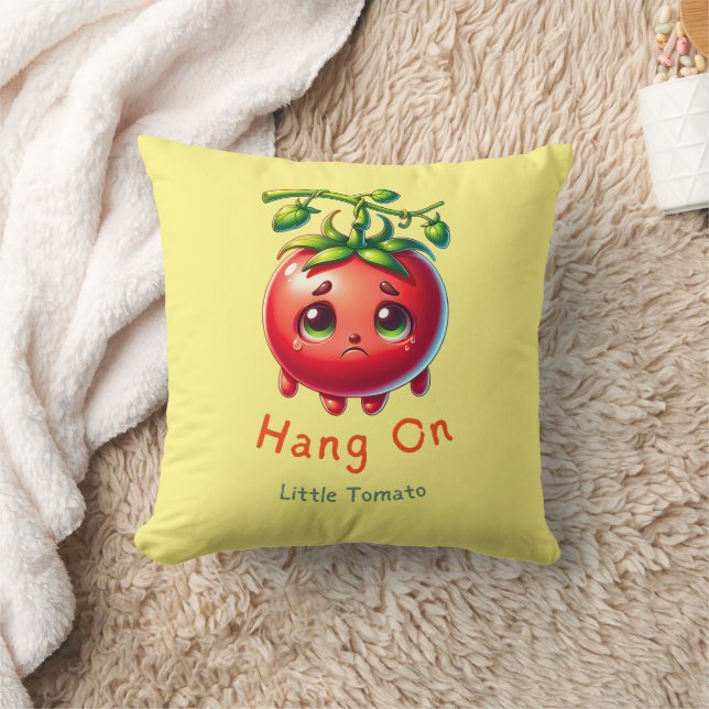 Vänta på Little Tomato T-Shirt, Tomato Älskare Gif Kudde (Filt)
