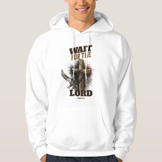 Vänta på LORD Isaiah 40:31 Hoodie (Framsida)