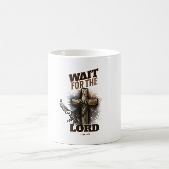 Vänta på LORD Isaiah 40:31 Kaffemugg (Center)