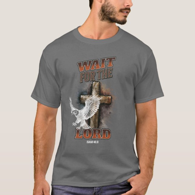 Vänta på LORD Isaiah 40:31 T-Shirt (Framsida)