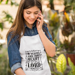 Vänta på Lord Vuxen Apron Förkläde<br><div class="desc">Ett kristet ordspråk som säger att vara starkt och ta hjärta och vänta på lord. Den här designen ser ut att vara verkligen för dessa Apron</div>