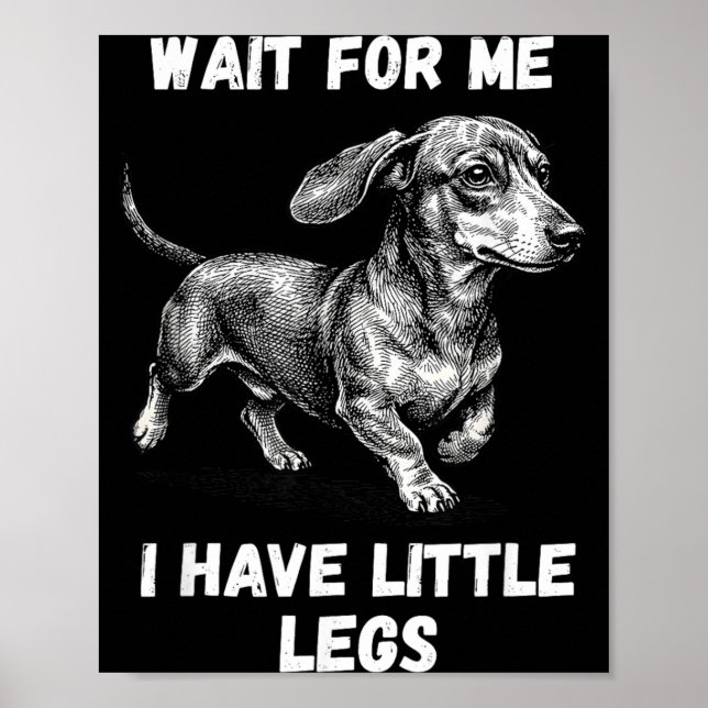 Vänta på mig, jag har små ben, småbarn dachshund h poster (Framsidan)