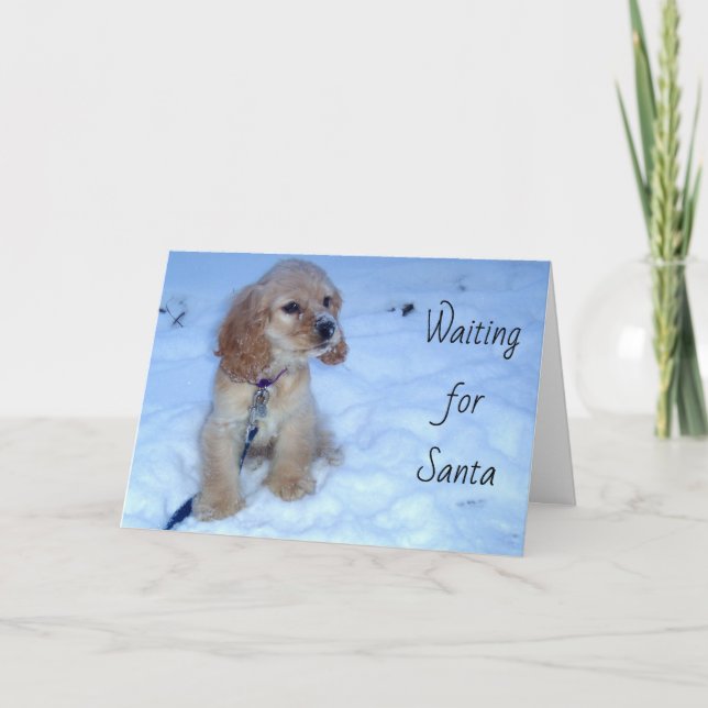 VÄNTA PÅ SANTA CHRISTMAS-KORT HELGKORT (Framsida)