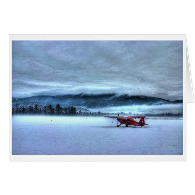 Vänta på sommaren (det röda flygplan inga 2) hälsningskort (Framsidan Horizontal)