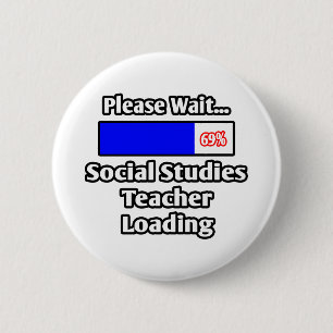 Vänta... Social studerar lärare. Knapp