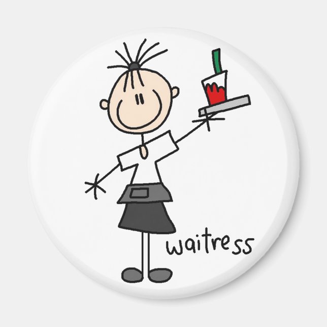 Vänta Stick Figure Magnet (Framsidan)