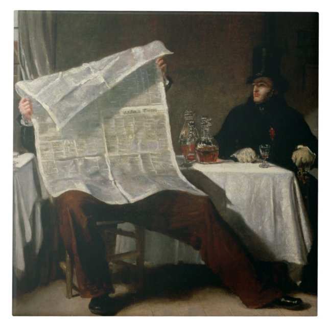 Vänta tiderna, 1831 (olja på kanfas) kakelplatta (Framsidan)
