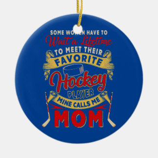 Vänta tills Favorite Hockey Player Funny Mine Julgransprydnad Keramik