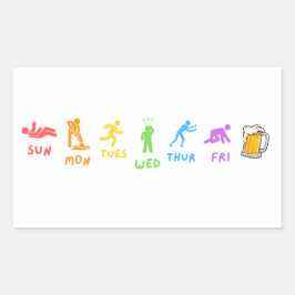 Vänta tills fredag-klistermärken rektangulärt klistermärke