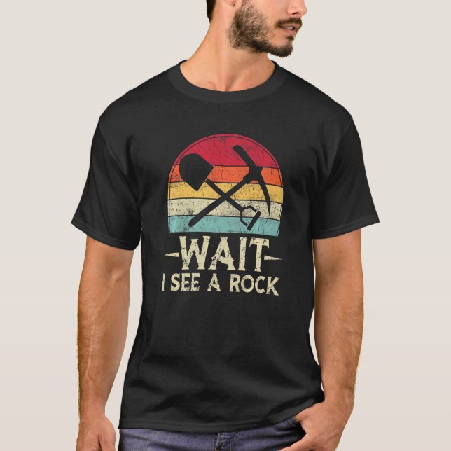 Vänta tills jag ser en Sten Retro Geolog Science V T Shirt (Framsida)