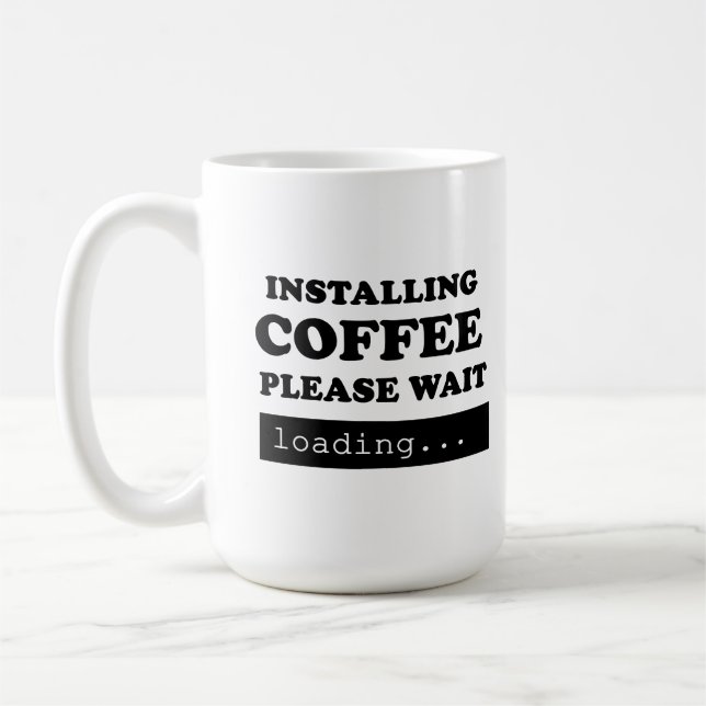 Vänta tills kaffet installeras kaffemugg (Vänster)