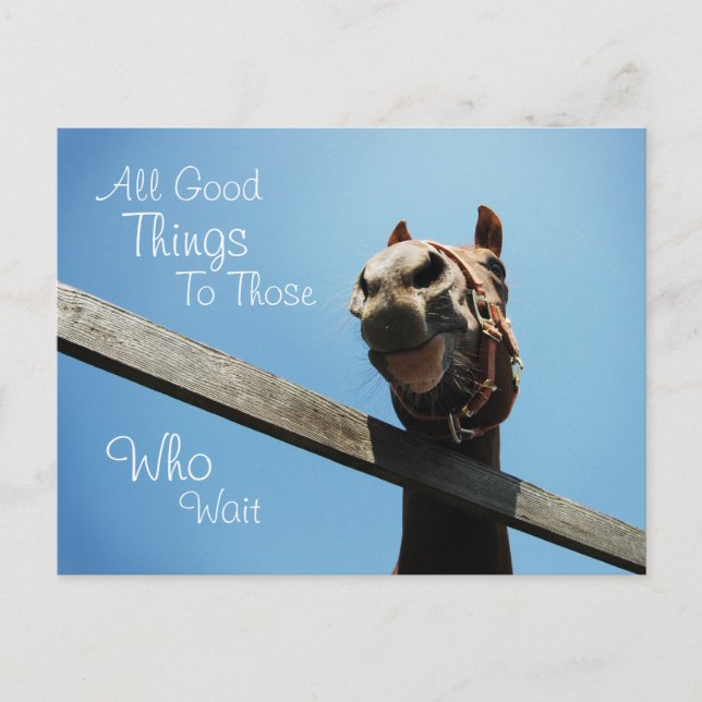 Vänta - Uppmuntra vykort (Framsida)