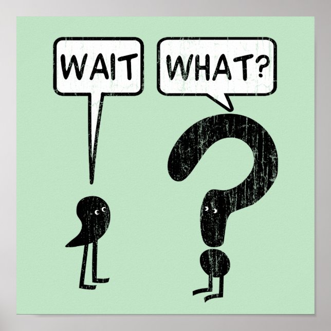 Vänta, vad? Grammar Humor Poster (Framsidan)
