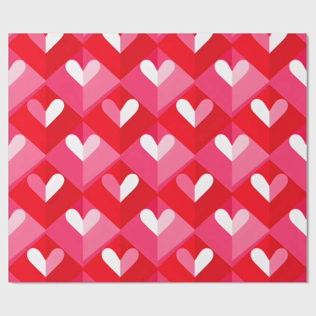 Vantage röda och vita valentinpresentpapper presentpapper (Platt)