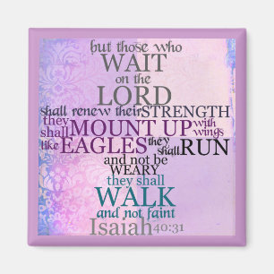 Väntan på lorden Scripture (den Isaiah 40:31) Magnet