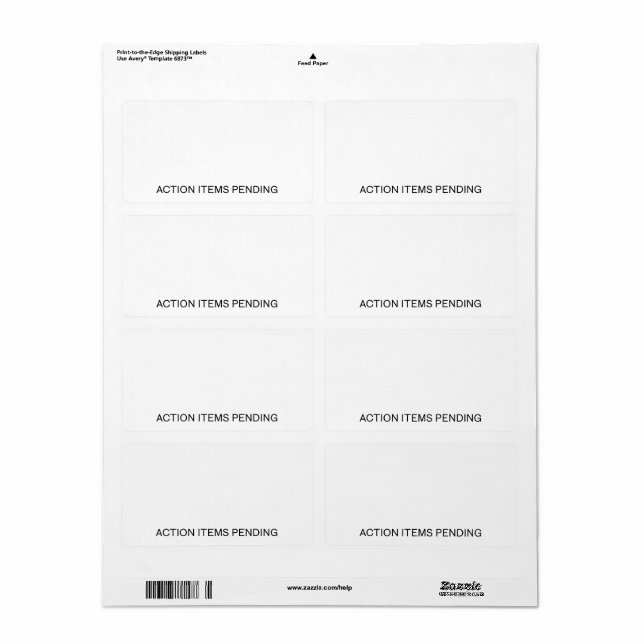 Väntande åtgärder | Högkontrastfrakt  Fraktsedel (Helt Ark)