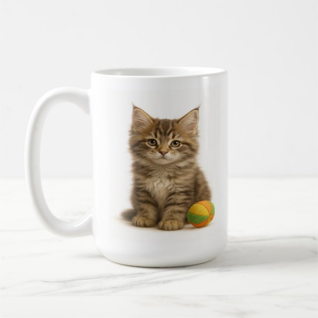Väntande barn - Maine Coon Kitten Kaffemugg (Vänster)