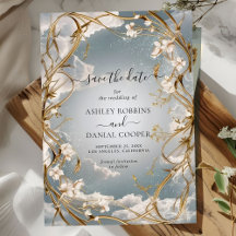 Väntande blommigtar i Art nouveau Guld sparar datu