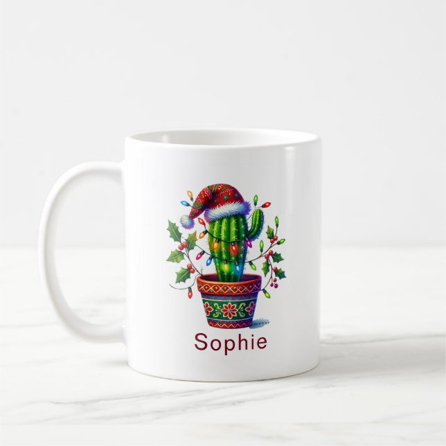 Väntande Cactus jul Kaffemugg (Vänster)