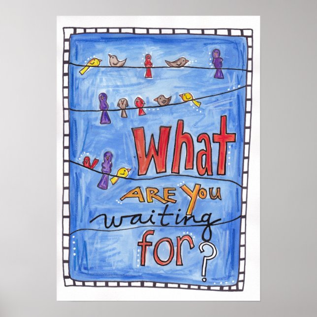 Väntande fåglar poster (Framsidan)