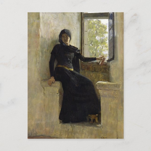 Väntande, före 1905 vykort (Framsida)