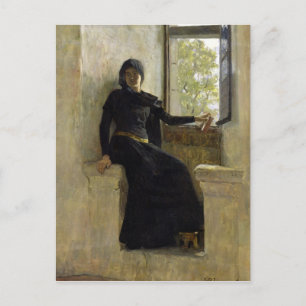 Väntande, före 1905 vykort