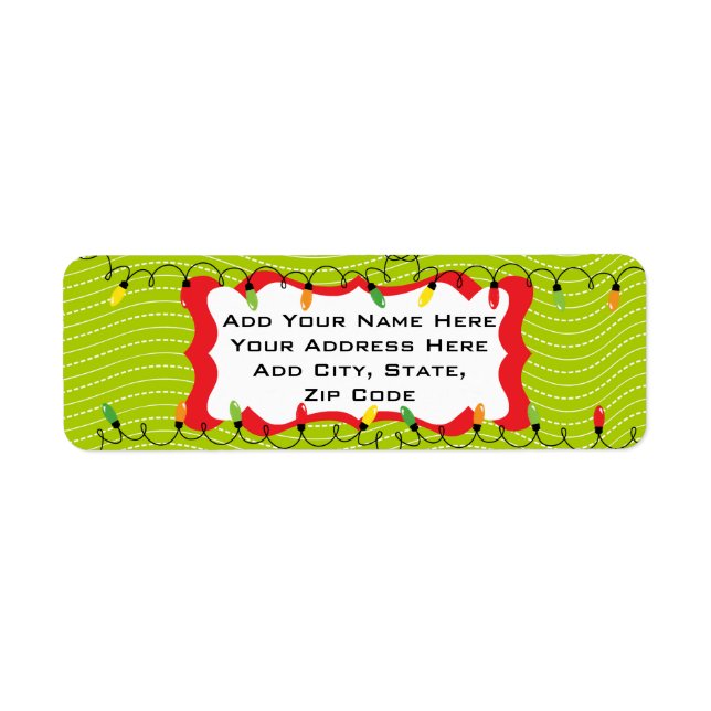 Väntande Helgdag för jul i Ljus Returadress Etikett (Framsidan)