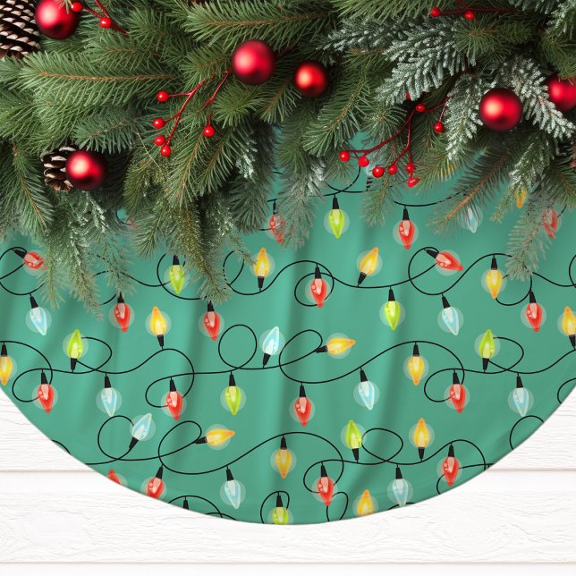 Väntande jul Ljus Helgdag Mönster Julgransmatta Borstad Polyester (Skapare uppladdad)