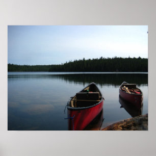 Väntande kanoter poster