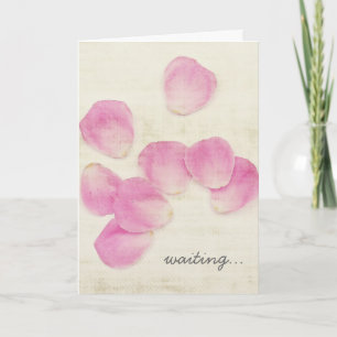 "Väntande" kort för rosa rosPetals