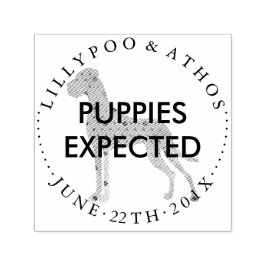 Väntande marijuana aviserar frimärke Great dane Självfärgande Stämpel