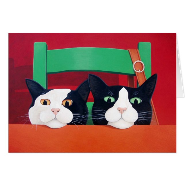 Väntande middag hälsningskort (Framsidan Horizontal)