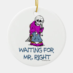 Väntande Mr.Right Julgransprydnad Keramik