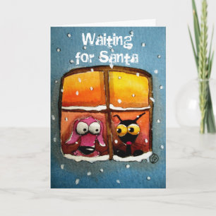 Väntande Santa Helgkort