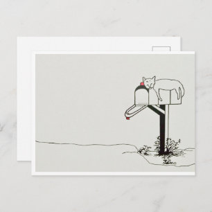 Väntande vänsterkatt för viss e-post vykort