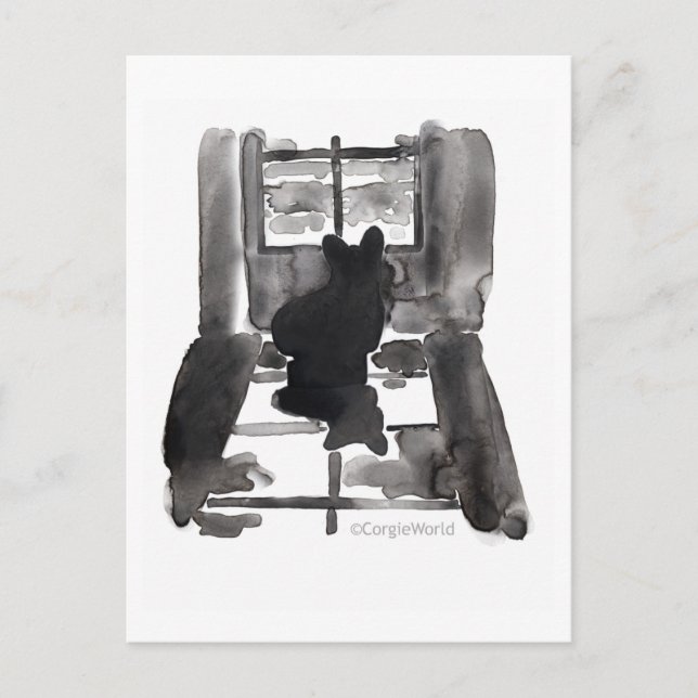Väntande vykort för Corgi (Framsida)