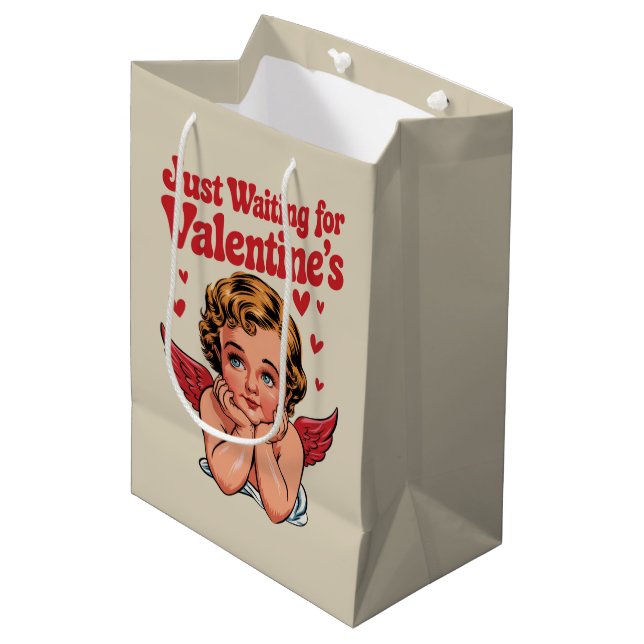 Väntar bara på Alla hjärtans dags Retro Baby Cupid (Framsidan Vinklad)