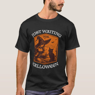Väntar bara på Halloween Cat T Shirt