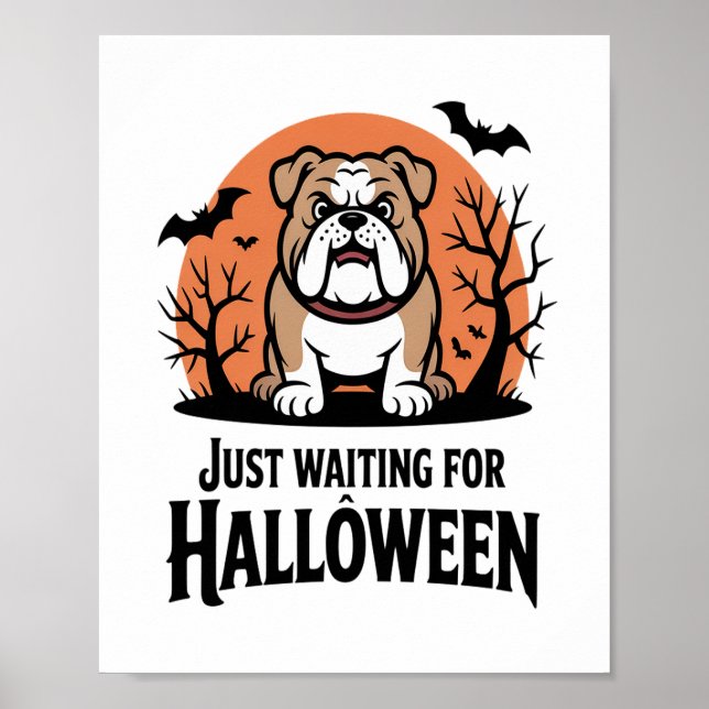 Väntar bara på Halloween Hund Poster (Framsidan)