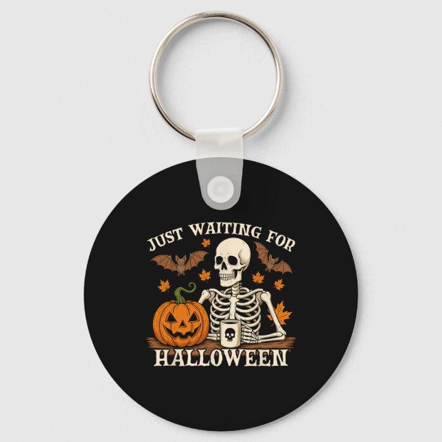 Väntar bara på Halloween-Jack eller Lantern Skelet Nyckelring (Framsida)
