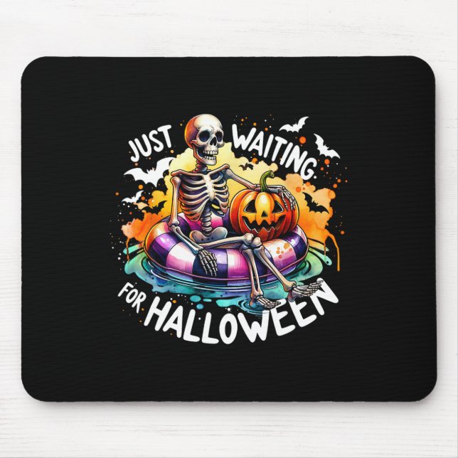 Väntar bara på Halloween Jack o lantern Skeleton Musmatta (Framsidan)