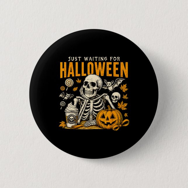 Väntar bara på Halloween Skeleton-talessäsong Knapp (Framsida)